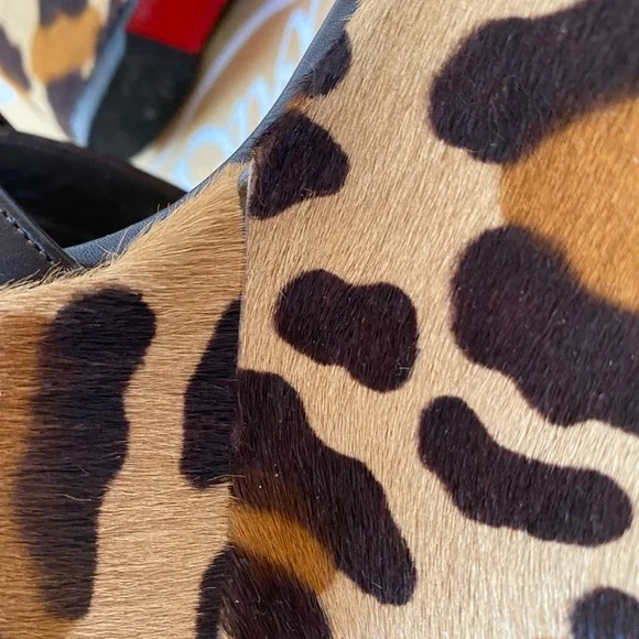 Christian Louboutin Ron Ron Zeppa Leopard Pony Calf Hair Wedge size 40